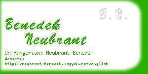 benedek neubrant business card